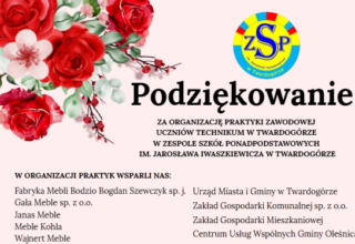 Podziękowanie za organizację praktyk zawodowych